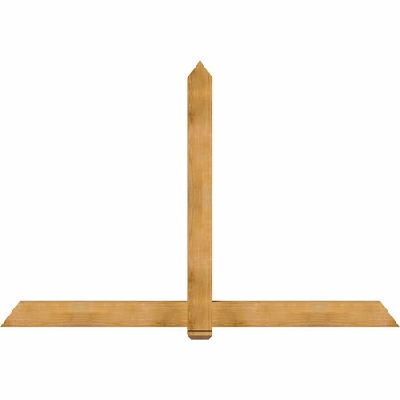 Ekena Millwork Eugene Rough Sawn Timber Gable Bracket, Western Red Cedar, 96"W x 64"H x 4"D x 6"F, 16/12 Pitch GBW096X64X0406EUG00RWR